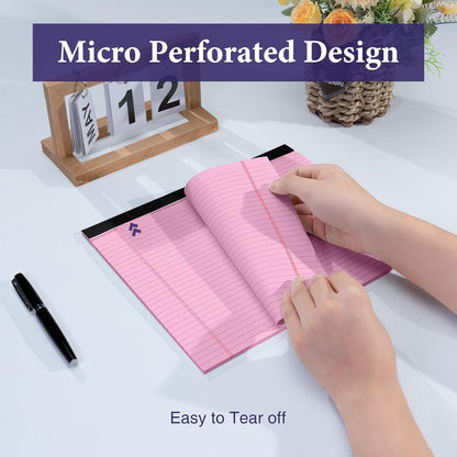 2 Pcs Note Pads 11" x 9.5" Legal Pads College Ruled Notepad Micro Perforated Writing Pads White Lined Paper 80GSM College Ruled Paper Pad of Paper 30 Sheets Notebook for School, To-Do Lists, Office