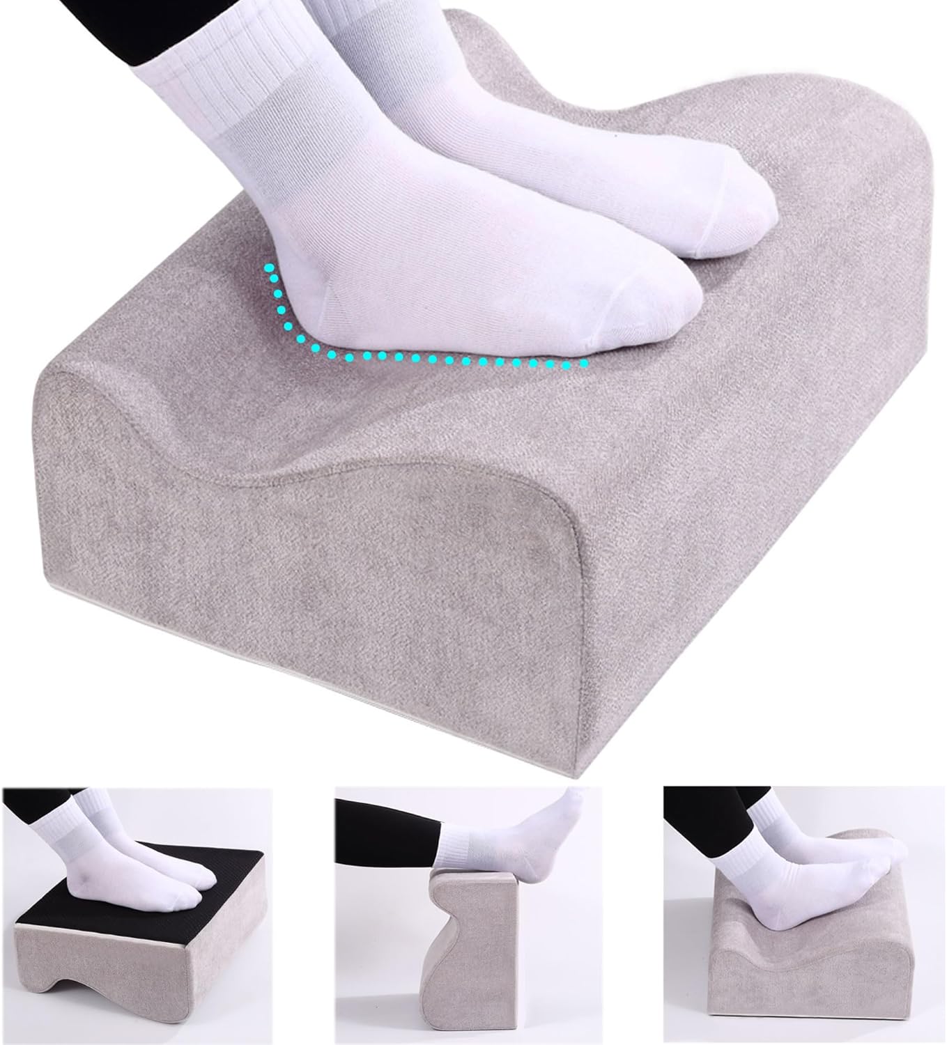 Foot Rest for Under Desk at Work,At Work Soft Ergonomic Footrest,Support Foot Pillow,Heel Chair,Leg Elevation Pillow,(Blue)