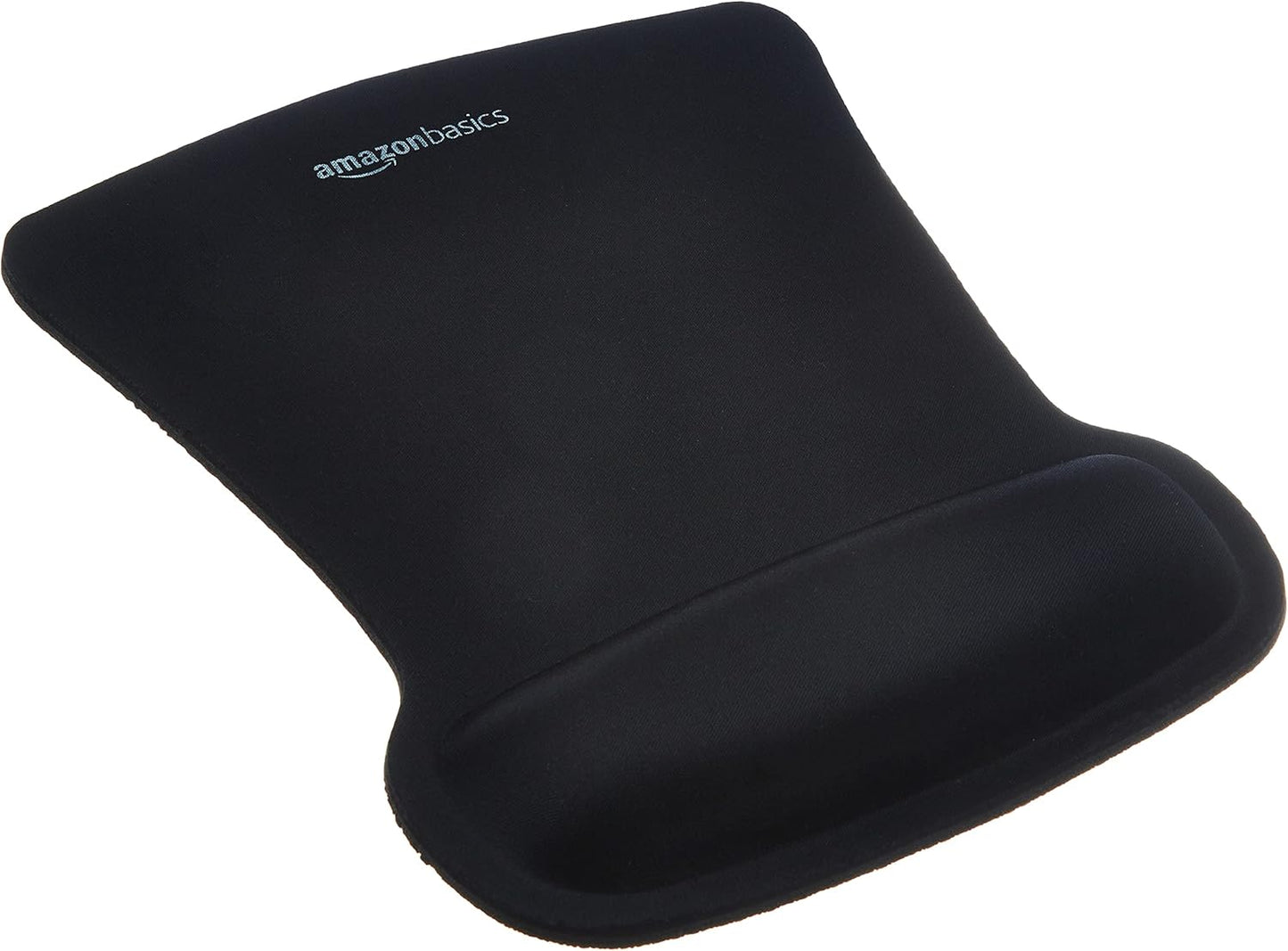 Amazon Basics Irregular Ergonomic Gel Computer Mouse Pad with Wrist Support, Non-Slip, 10.1L x 8.1W inches, Black