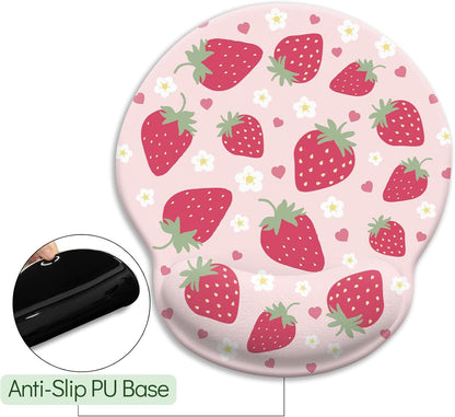 LIMKRIAN Cat Ergonomic Mouse Pad with Wrist Rest, Gaming Mouse Pad with Wrist Support, Funny Mouse Pads for Desk, Computer Mousepad with Non-Slip Pain Relief PU Base, Cute Office Desk Accessories