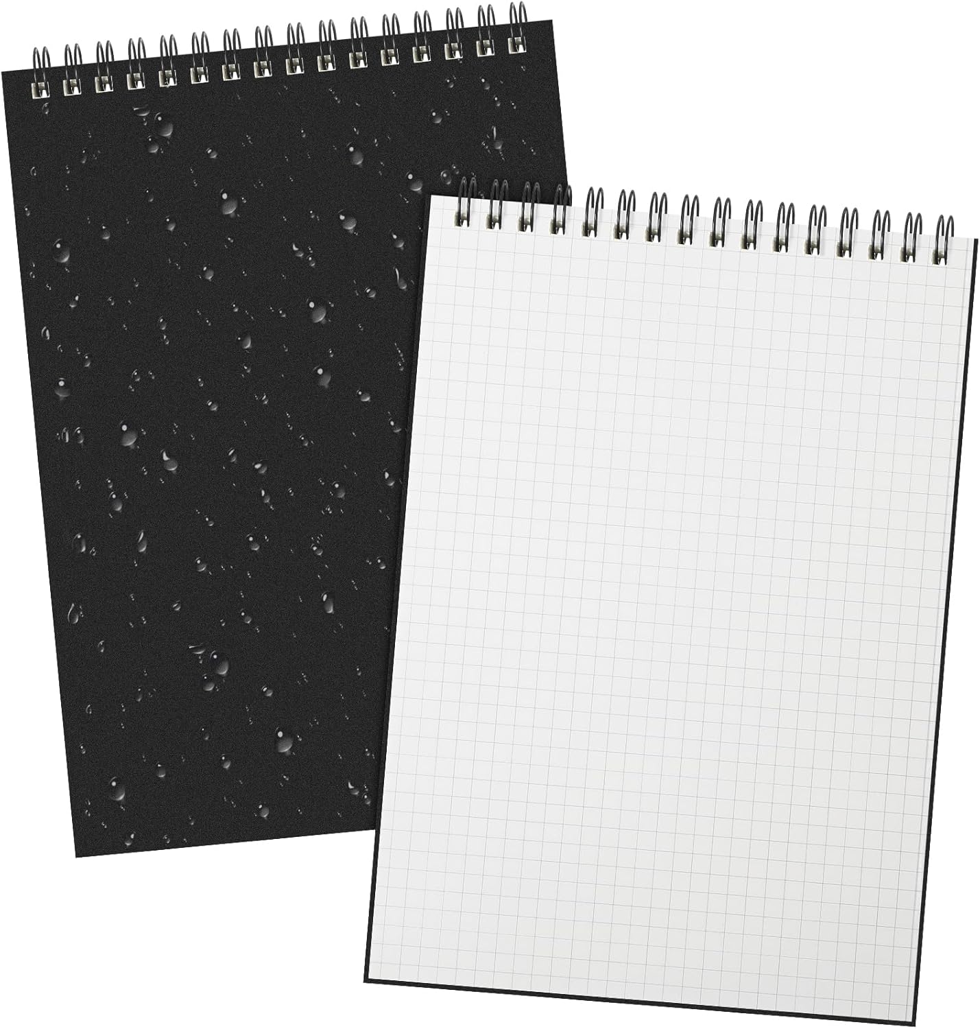 Engrowtic 6 Pack Graph Paper Spiral Notepad A5 Top Wirebound Notepad Grid Notebook Steno Pad Memo Notebook Grid Paper 140 Pages for Writing Sketching Drawing Office Supply (Black)