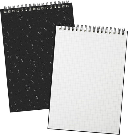Engrowtic 6 Pack Graph Paper Spiral Notepad A5 Top Wirebound Notepad Grid Notebook Steno Pad Memo Notebook Grid Paper 140 Pages for Writing Sketching Drawing Office Supply (Black)
