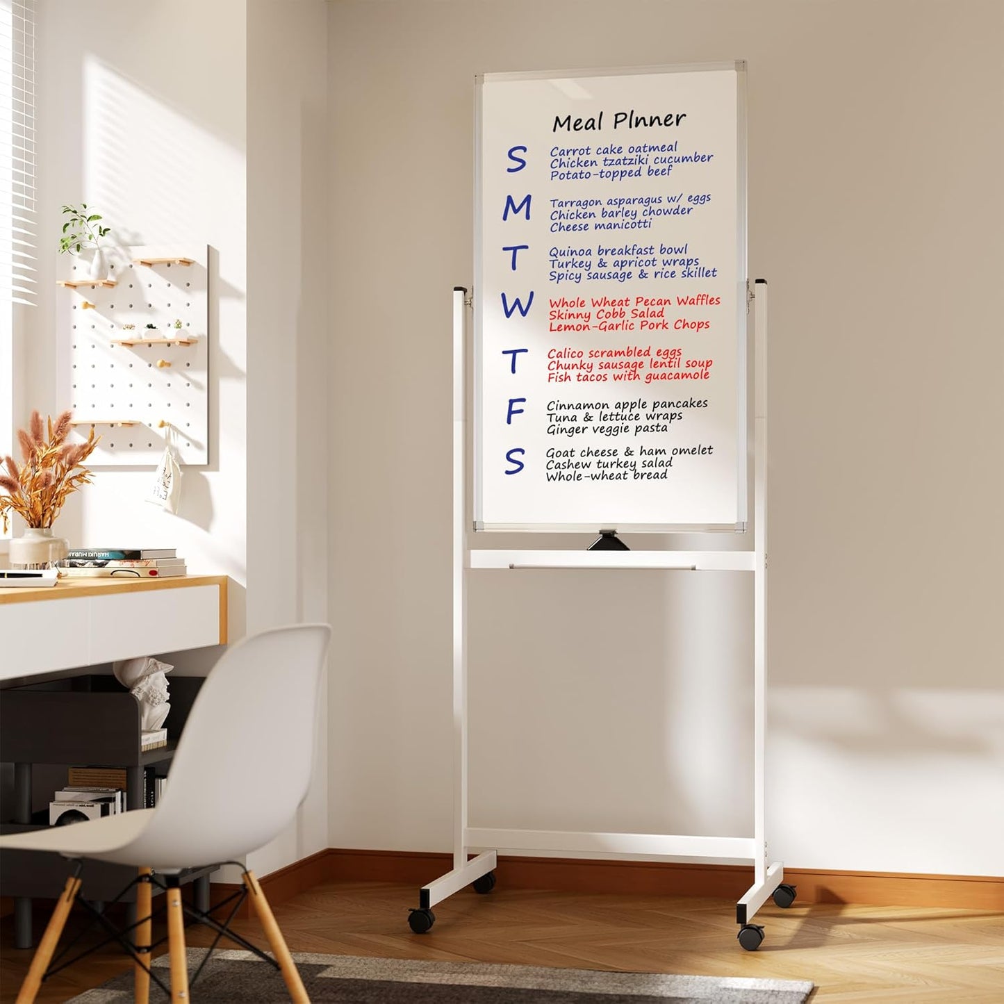 Large Whiteboard Easel with Stand, 36" x 24" Portable Standing Magnetic Dry Erase White Board, 3' x 2' Tripod Height Adjustable Flip Chart Easel for Home Office Classroom School, Silver