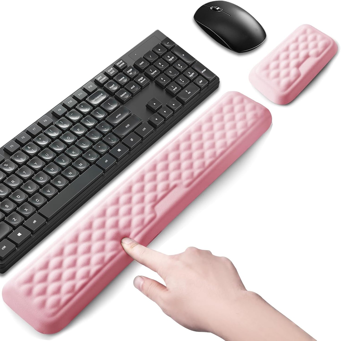 Keyboard Wrist Rest Mouse Wrist Support, Memory Foam Wrist Rest Pad for Computer Laptop, Ergonomic Wrist Cushion Support for Typing Pain Relief, Gaming Home Office, Purple
