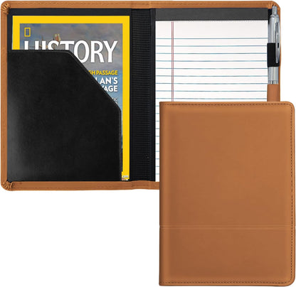 Padfolio/Portfolio Binder, Mini Padfolio Portfolio Binder 5 x 8 Legal Writing Pad, A5 Document Organizer Folder for Men Women, Black