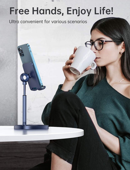 LISEN Cell Phone Stand Phone Holder for Desk Office Decor, Office Desk Accessories Women PC Gaming Essentials iPhone Stand Gadgets Men Gift for Father Fit OtterBox Case Switch iPad Air Tablet 4-10 in