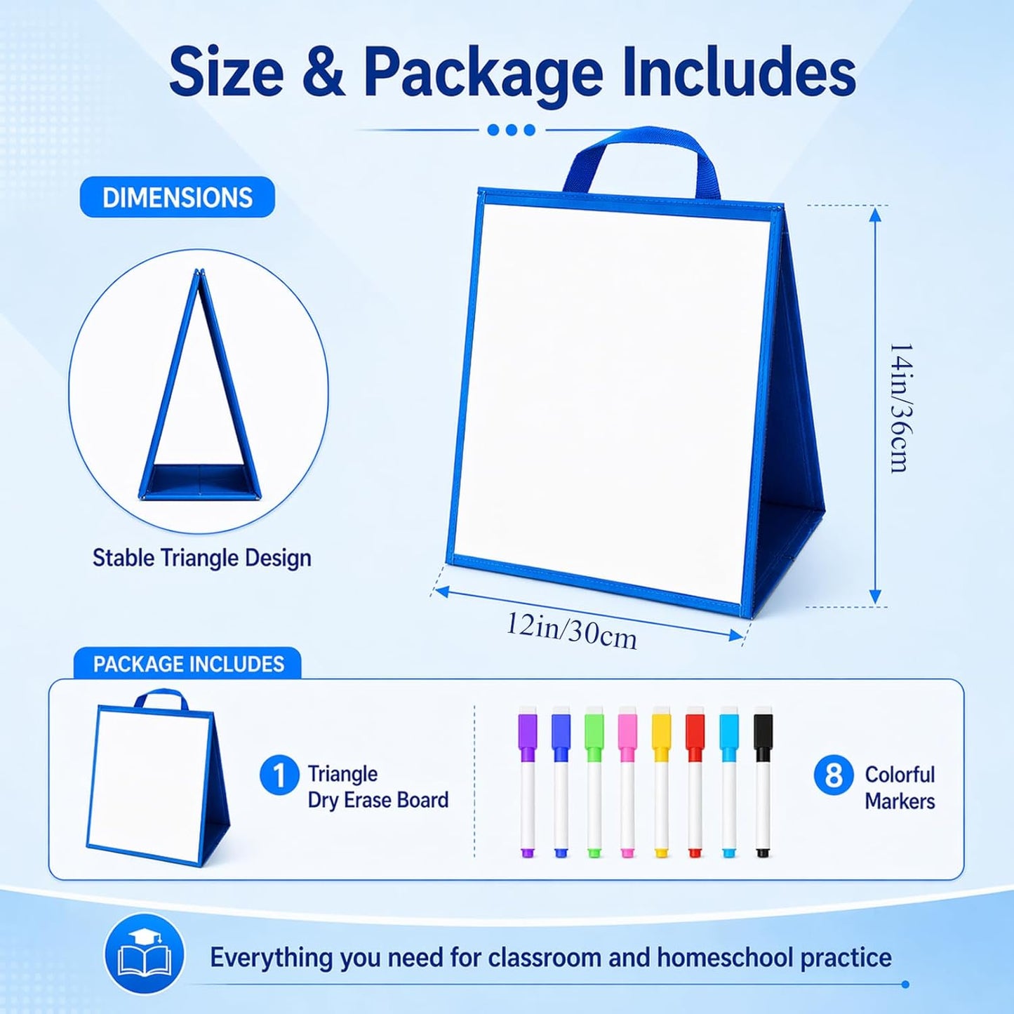 Tabletop Whiteboard Dry Erase Easel Foldable Portable Standing Whiteboard Dry Erase Board Magnetic for Teachers Office Teaching Supplies