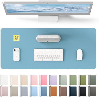 YSAGi Leather Office Desk Pad Protector, Large Mouse Pad, Non-Slip, PU Leather, Laptop Desk Blotter, Waterproof Writing Pad for Office and Home, Black, 23.6" x 13.8" - Colors A
