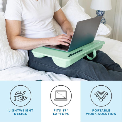 LAPGEAR Compact Lap Desk – Fits Up to 14″ Laptops – Charcoal – Style No. 43105