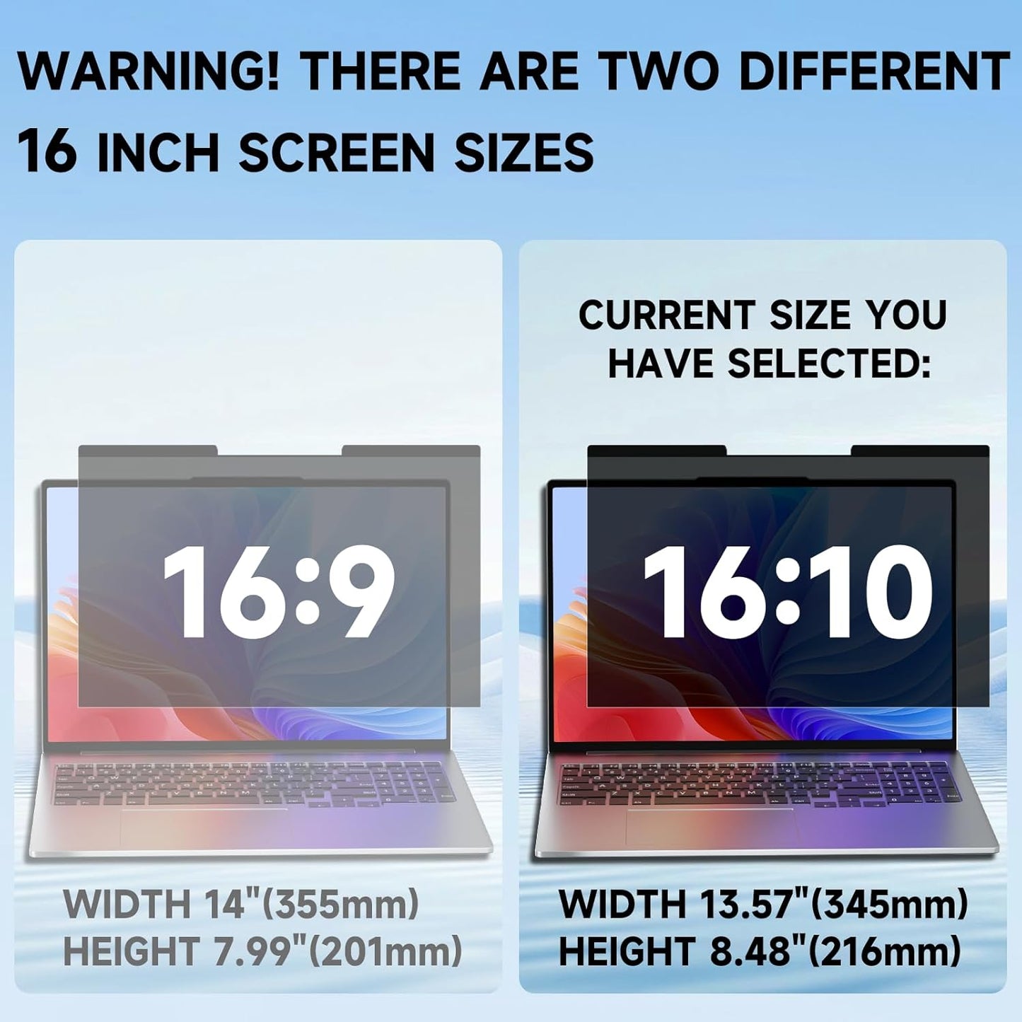 Laptop Privacy Screen 14 Inch 16:9 Aspect Ratio, Laptop Screen Privacy Shield Compatible With Lenovo Hp Dell Acer Asus Thinkpad Envy Xps, Removable Anti Glare Blue Light Computer Filter Protector