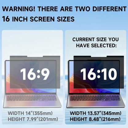 Laptop Privacy Screen 14 Inch 16:9 Aspect Ratio, Laptop Screen Privacy Shield Compatible With Lenovo Hp Dell Acer Asus Thinkpad Envy Xps, Removable Anti Glare Blue Light Computer Filter Protector
