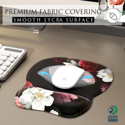 MROCO Ergonomic Mouse Pad with Gel Wrist Rest, Smooth Wrist Support Surface, Non-Slip PU Base for Pain Relief, Comfortable Mousepad for Computer, Laptop, Office & Home, 9.4 x 8.1 in, Black
