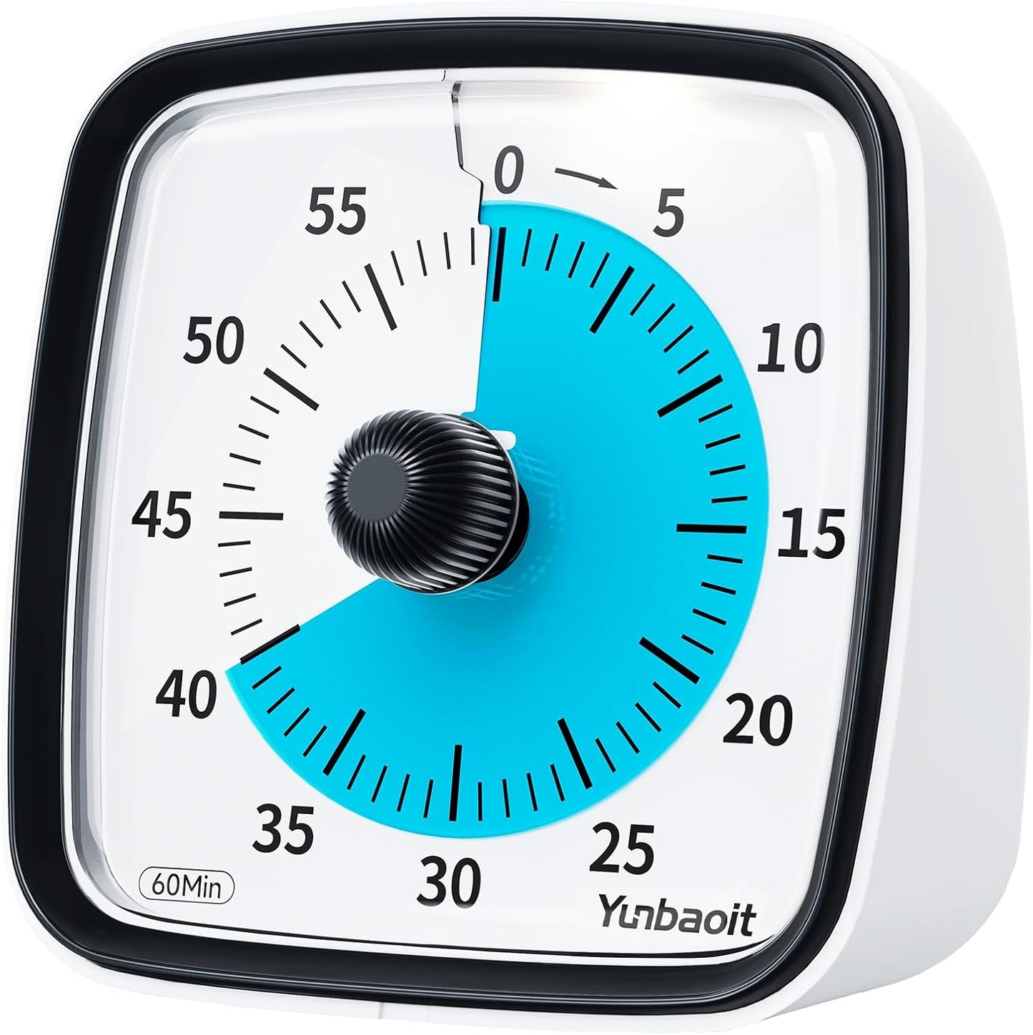 Yunbaoit Visual Timer with Night Light, 60-Minute Countdown Timer for Kids and Adults, Silent Classroom Timer, Time Management Tool for Home, School, or Work (Light Blue)