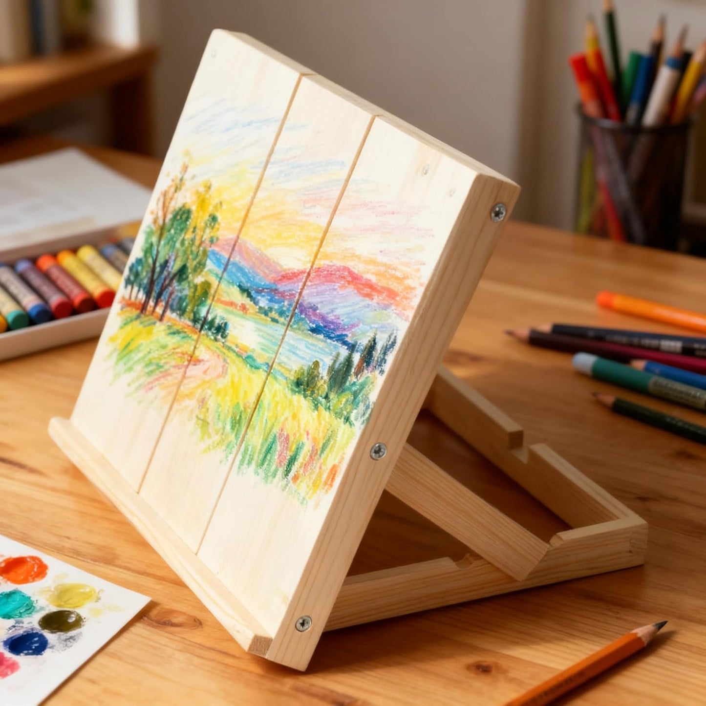 Tabletop Wooden Easel Stand, Adjustable Art Easel for Painting, Drawing, Sketching, Canvas, Books & Artwork Display