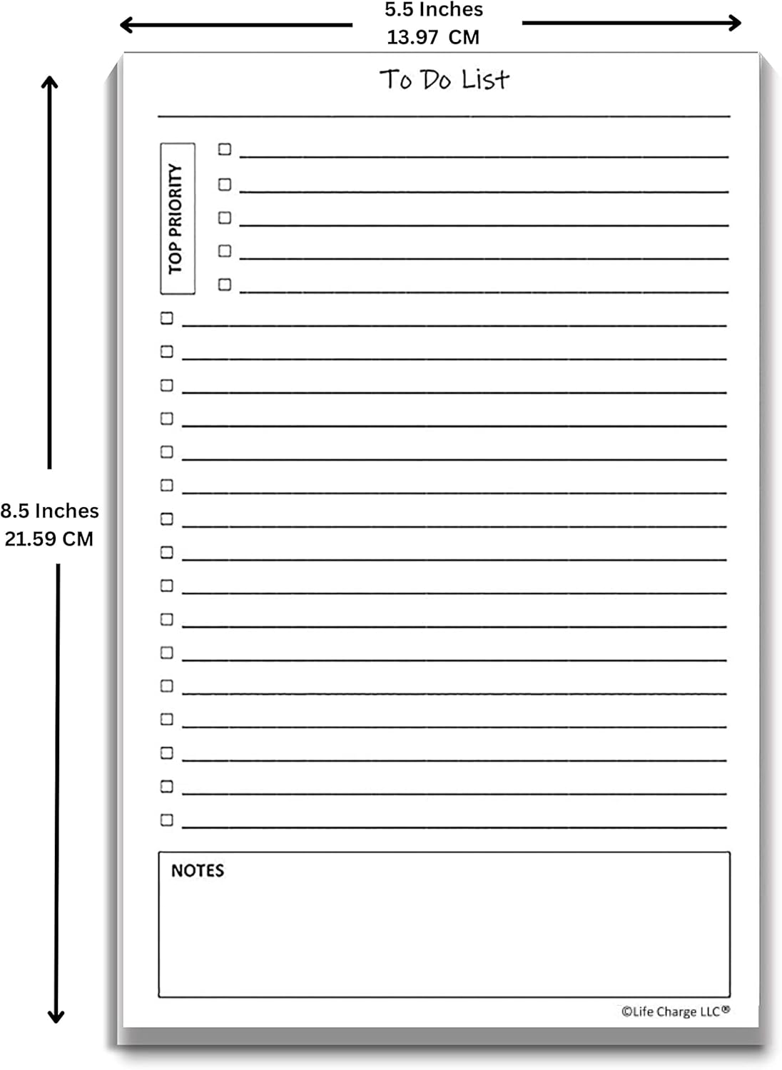 TO DO List Planner Notepad, 60 Page Planning Pad. Undated ToDo Checklist w/Priority & Note Sections. Organize & Track Projects, Clients or Daily Tasks. 8.5 X 11, A4 Tear Sheets.