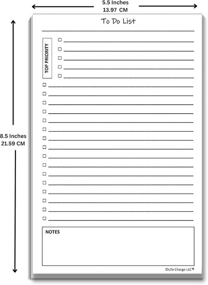 TO DO List Planner Notepad, 60 Page Planning Pad. Undated ToDo Checklist w/Priority & Note Sections. Organize & Track Projects, Clients or Daily Tasks. 8.5 X 11, A4 Tear Sheets.