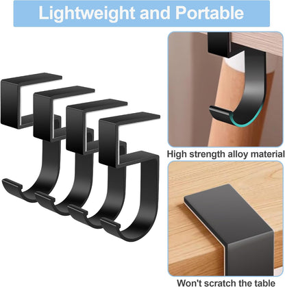 2PCS Purse Hook for Table - Heavy Duty Purse Hanger for Table High-Strength Alloy Materials Purse Holder for Desk Can Hook Bags, Umbrellas, Keys, Cups and Headphone
