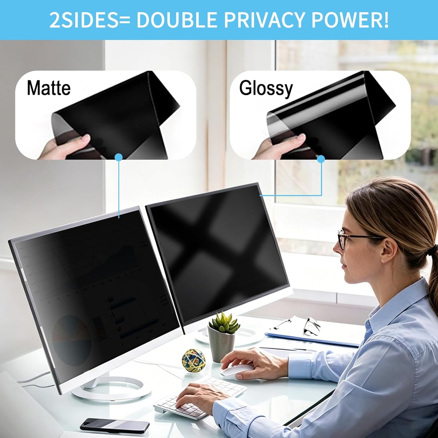 Hanging 15.6 Inch Laptop Privacy Screen Blue Light Screen Protector Anti Glare Anti-Scratch Laptop Privacy Screen Shield 15.6 Inch 16:9 Aspect Ratio