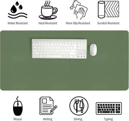 Bloss Leather Desk Pad and Keyboard Wrist Rest, Large Mouse Pad + Keyboard Pad+Mouse Wrist Support, Non-Slip Desk Mat Protector for Office, Home(31.5×15.7 Inches,Beige) - Colors B