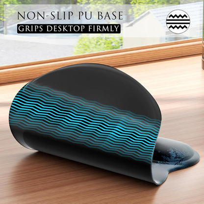 MROCO Ergonomic Mouse Pad with Gel Wrist Rest, Smooth Wrist Support Surface, Non-Slip PU Base for Pain Relief, Comfortable Mousepad for Computer, Laptop, Office & Home, 9.4 x 8.1 in, Black