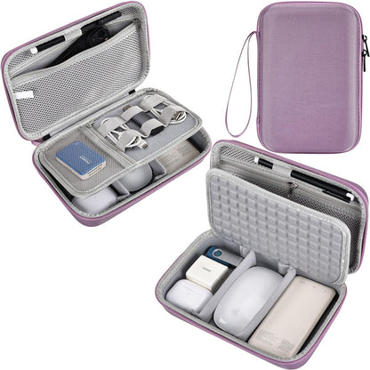 Hard Travel Electronic Organizer Case for MacBook Power Adapter Chargers Cables Power Bank Apple Magic Mouse Apple Pencil USB Flash Disk SD Card Hard Drive Waterproof Shockproof Carrying Bag, Black