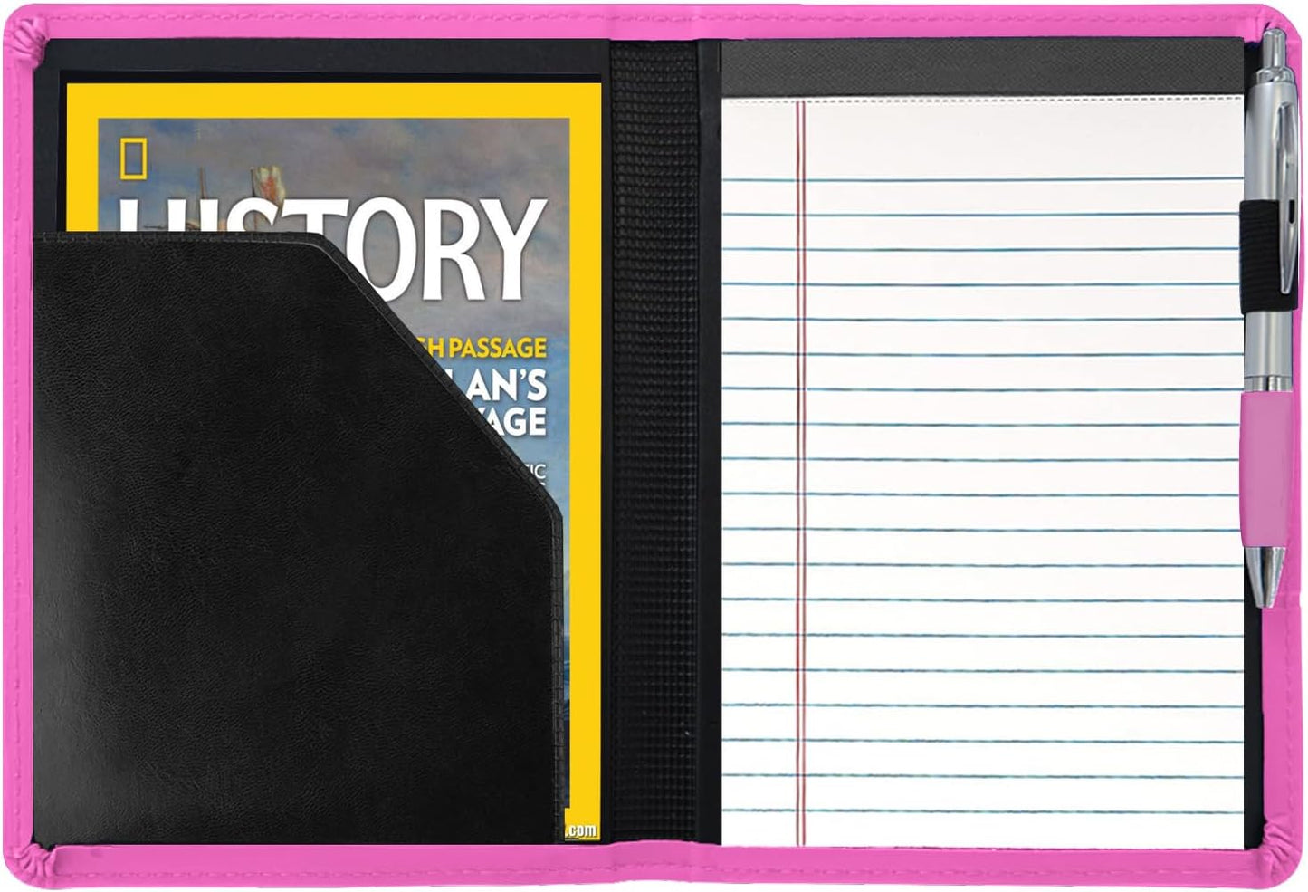Padfolio/Portfolio Binder, Mini Padfolio Portfolio Binder 5 x 8 Legal Writing Pad, A5 Document Organizer Folder for Men Women, Black