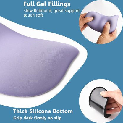 Ergonomic Mouse Wrist Rest Pad, Small Gel Mouse Keyboard Support Cushion Non-Slip Base, for Easy Typing and Wrist Pain Relief Office Computer, Laptop, PC Gaming (Blue)