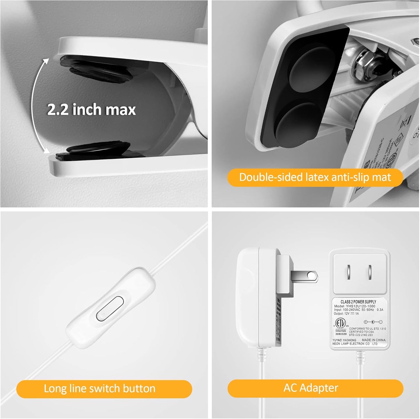 Book Light for Reading in Bed, Eye-Caring LED Reading Light, 360° Flexible Clip on headboard lamp, 5W 3000k Desk Lamp with Clamp for Bedroom, Office, Painting, Workbench and Sewing, Black