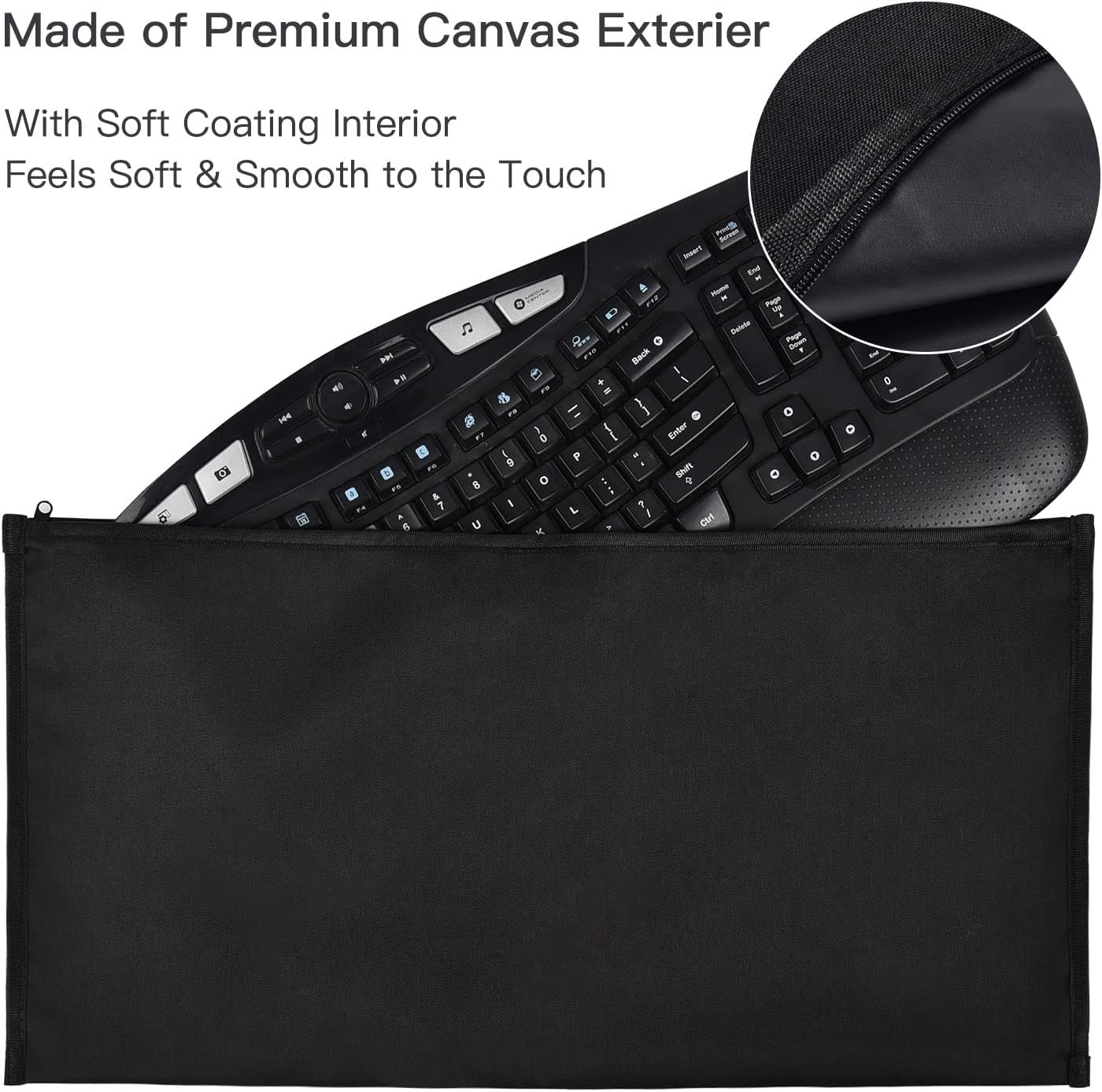 imComor Keyboard Dust Cover Sleeve Bag for Universal 60% 75% 80% Wireless/Wired Gaming PC Computer Keyboards Dust Cover, Logitech/Dell/Corsair/Redragon/Arteck/Apple Keyboard Protector-Black