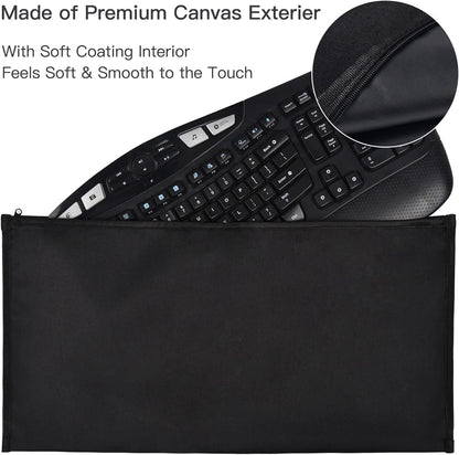 imComor Keyboard Dust Cover Sleeve Bag for Universal 60% 75% 80% Wireless/Wired Gaming PC Computer Keyboards Dust Cover, Logitech/Dell/Corsair/Redragon/Arteck/Apple Keyboard Protector-Black