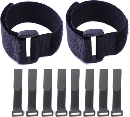 Fastening Nylon Strap with Buckle,10Pack Reusable Self-Adhesive Hook and Loop Cable Securing Straps,Adjustable Cinch Straps for Cords Organized and Tidy(1" x 8")