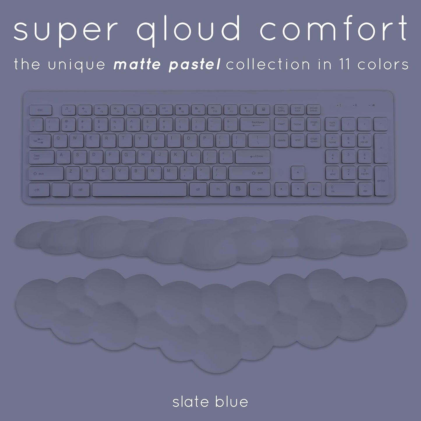 Purple Cloud Keyboard Wrist Rest – Create-ables Qloud Purple Wrist Rest for Computer Keyboard and Mouse, Ergonomic Memory Foam Wrist Pad with Non-Slip Base, Includes Cloud Mouse Pad