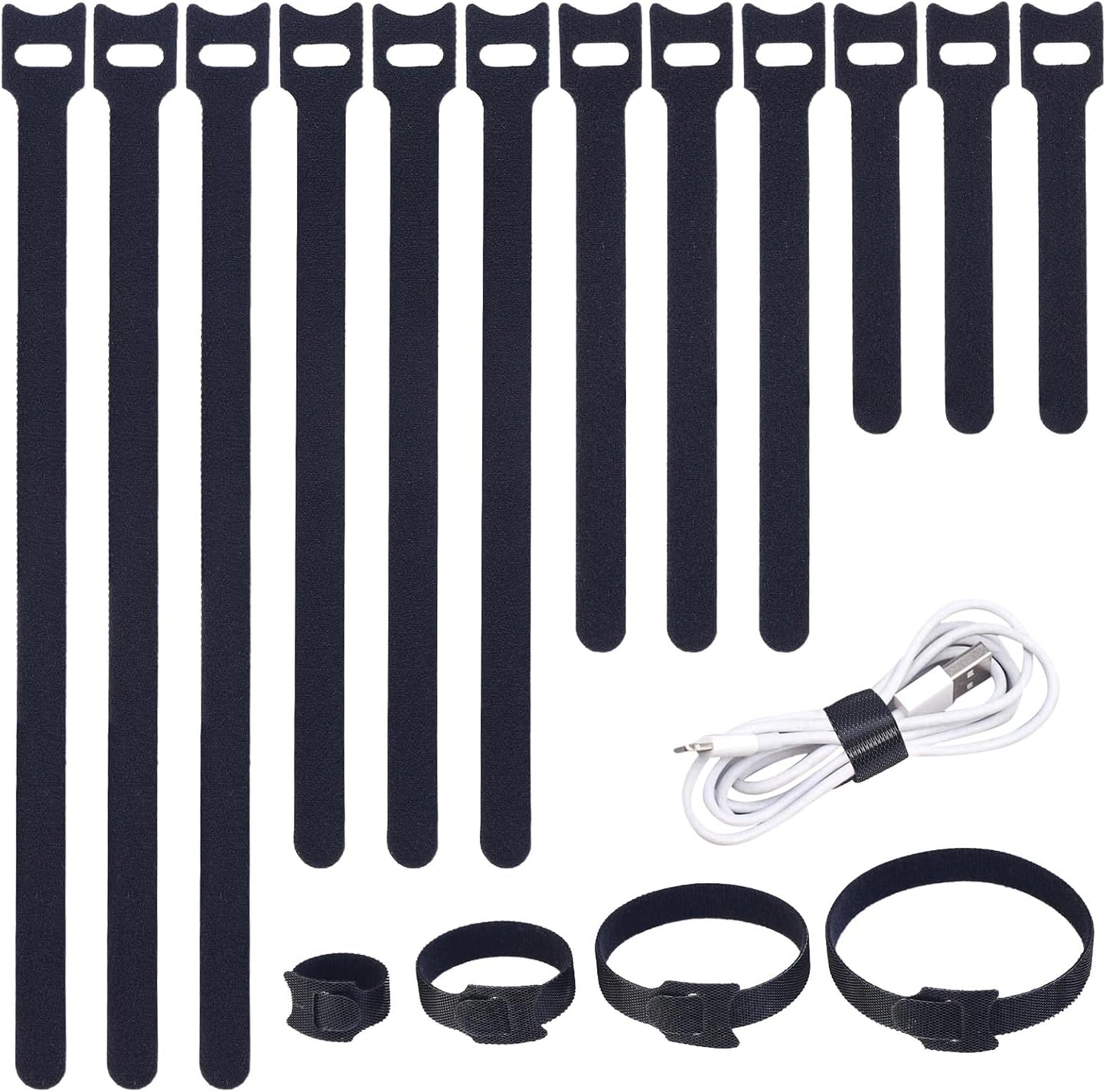 MVYC 120PCS 6 Inch Reusable Cable Ties Wire Ties Cord Organizer Cable Organizer Adjustable Management Black