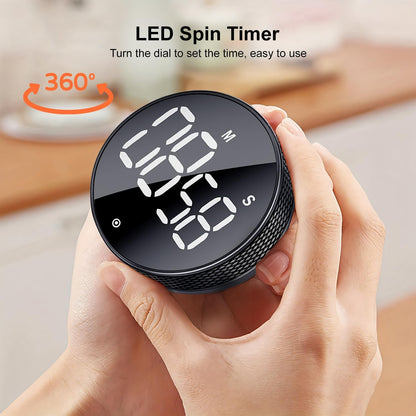 BlueSnail Kitchen Timer with LED Digital Display Smart Efficana for Home Classroom Gym Office, Volume and Brightness Adjustable Productivity Timer