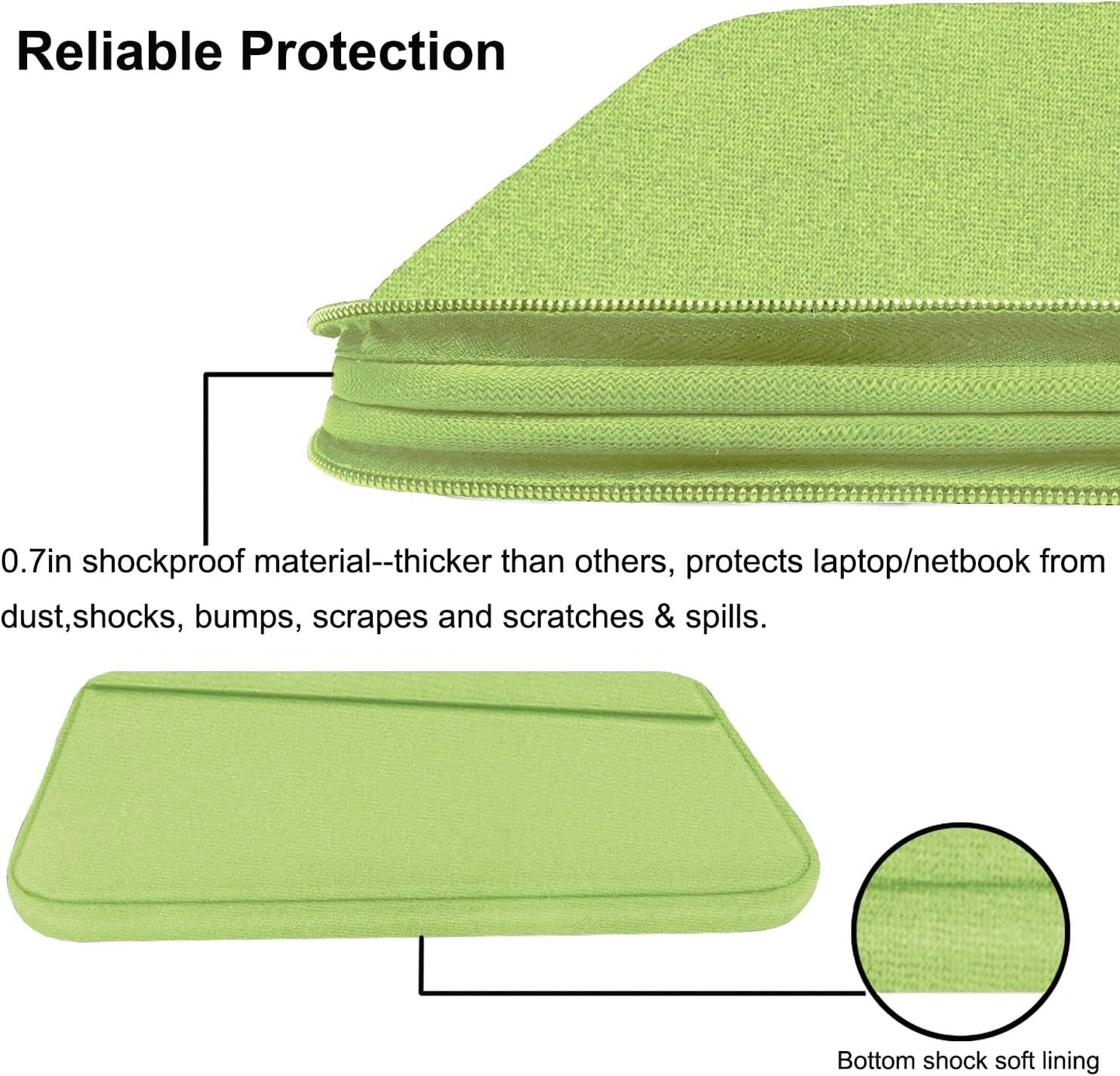 Laptop Sleeve 15.6 inch, Durable Computer Carrying Bag Protective Case Briefcase Handbag with Front Pocket, Slim Laptop Cover for 15-16 Inch HP, Dell, Lenovo, Asus, Notebook, Black