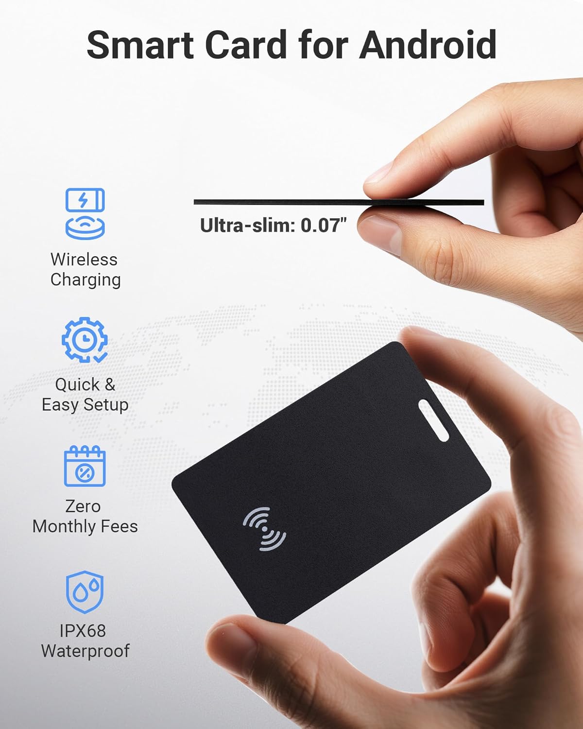 Android Wallet Tracker Card, Smart Card (Android Only), GPS Wallet Finder, Airtag Tracking Card, Compatible with Google Find Hub App