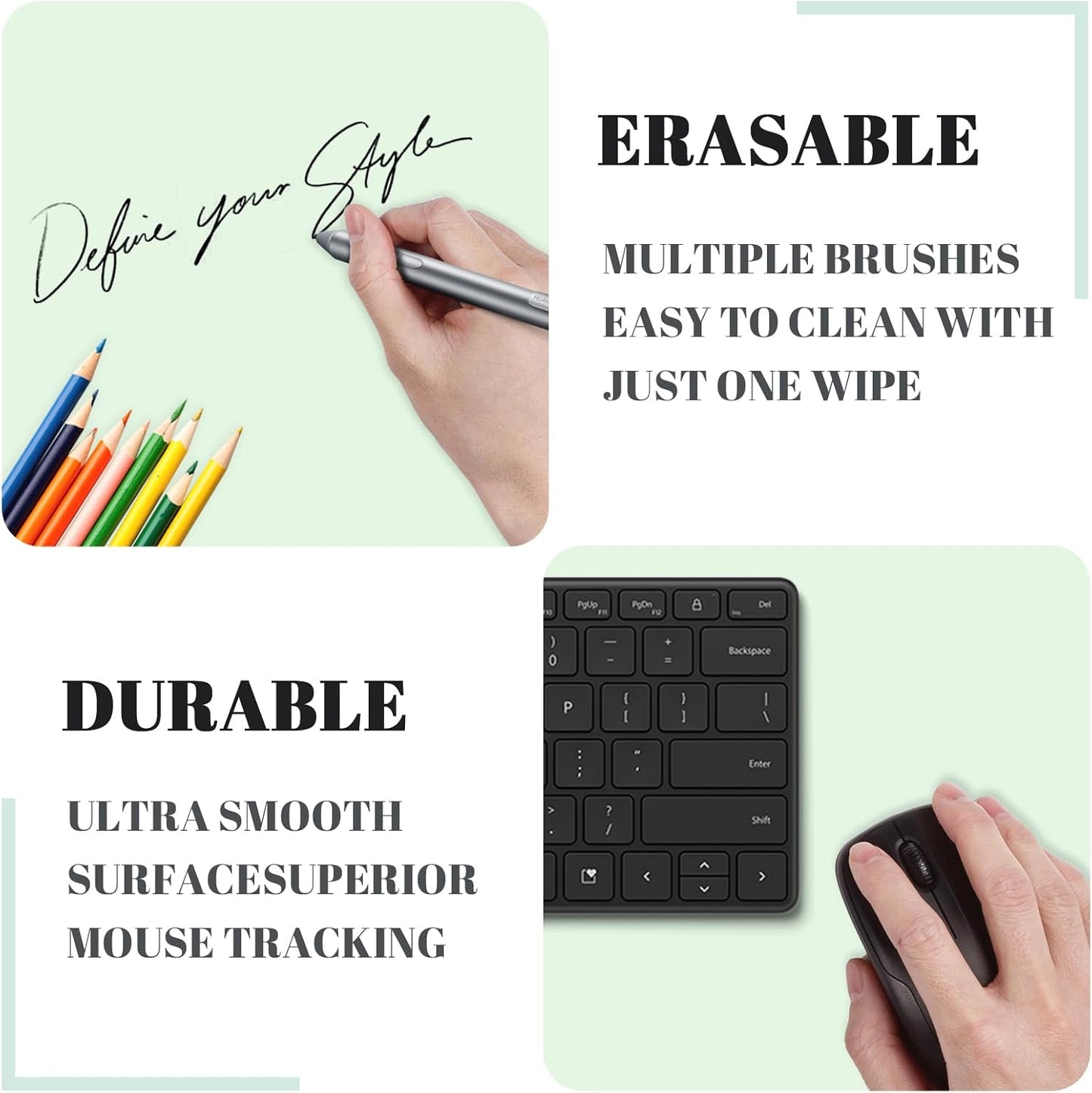 Dry Erase Desk Mat, Waterproof Desk Pad, Erasable Writing White Board for Making Plans, Non-Slip Large Desktop Protector for Office, Home, School 31"x13" (Blue)