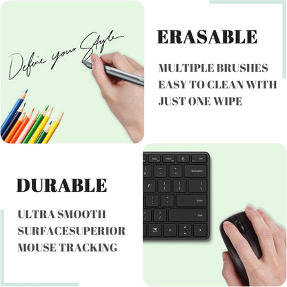 Dry Erase Desk Mat, Waterproof Desk Pad, Erasable Writing White Board for Making Plans, Non-Slip Large Desktop Protector for Office, Home, School 31"x13" (Blue)