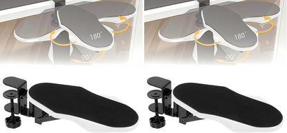 Computer Arm Rest for Desk, 180° Adjustable Rotating Desk Extender Tray, 90° Foldable Elbow Arm Support, Ergonomic Desk Arm Wrist Rest Shelf for Home and Office