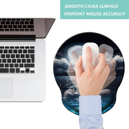 Mouse Pad with Wrist Support, Ergonomic Mouse Pad with Memory Foam Wrist Rest Cushion, Non-Slip Rubber Base Gaming Mice Pad for Home Office Computer Laptop, Flowers Grass