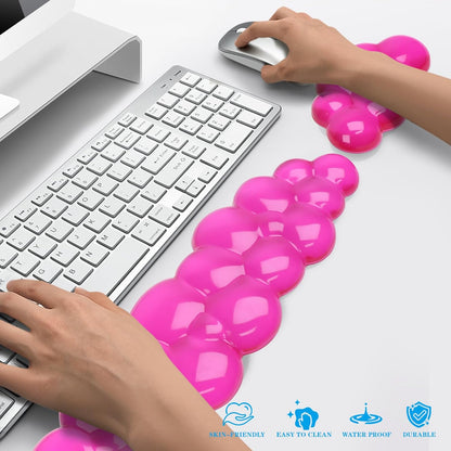 Gel Cloud Keyboard and Mouse Wrist Rest, Cute Wrist Support and Arm Support Keyboard Rest for Keyboard and Mouse Typing Pain Relief，Suitable for Office/Computer/Laptop/Gaming（White）