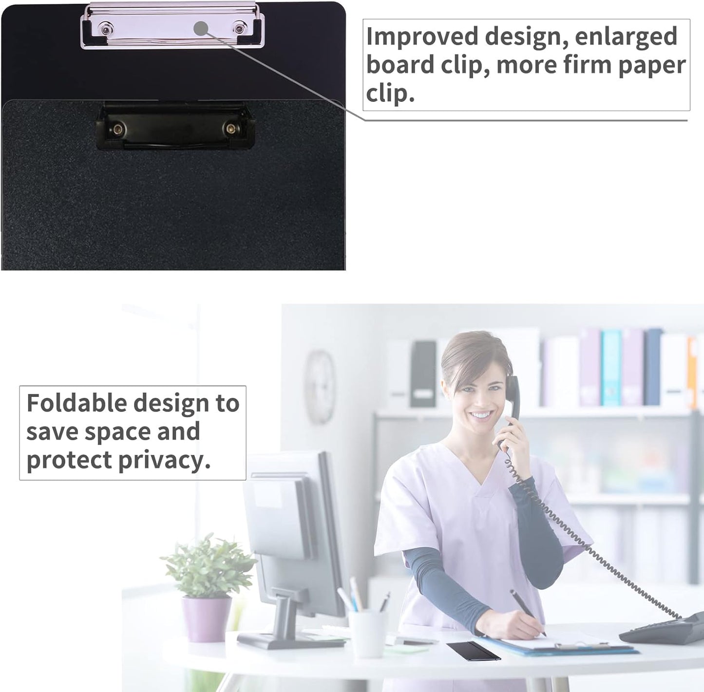 Nursing Clipboard 2 Packs,Nursing School Essentials,Medical Edition Cheat Sheets, Nurse Accessories for Work, 3 Layers, Nursing Clipboard Foldable, Plastic, Black