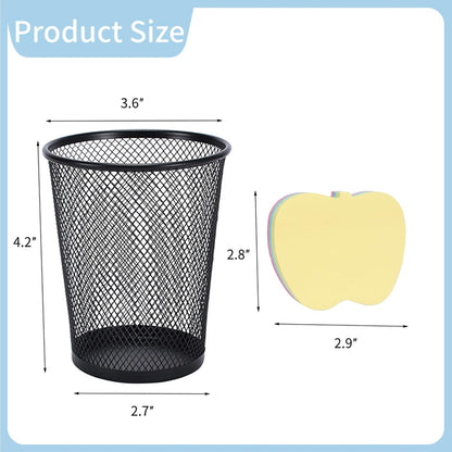 4 Packs Pen Holders, Mesh Pencil Holder Metal Pen Cup Black for Desk, Multifunctional Organizer for Office School Home Makeup Brush，Pencil Cup for Pen