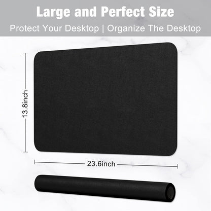 Hsurbtra Desk Pad, 23.6" x 13.8" PU Leather Desk Mat, M Extended Mouse Pad, Waterproof Desktop Blotter Protector, Non-Slip Ultra Thin Small Laptop Keyboard Writing Mat for Office Home, Pink