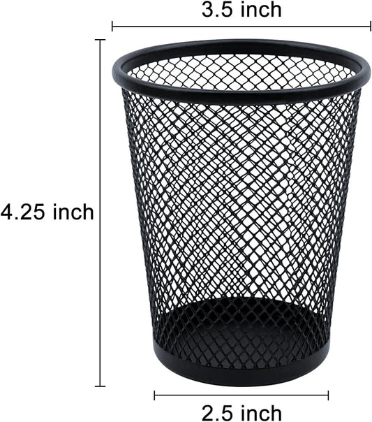 Desk Pencil Pen Holder, Wire Mesh Pen Cup Holder for Desk Organizer and Office Desk Accessories (3 Pack)