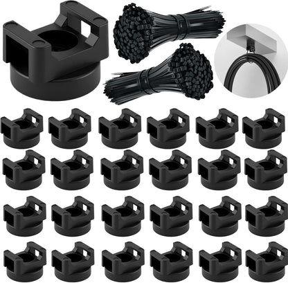 225 Pieces Magnetic Cable Ties Set, 25 Magnetic Zip Tie Mounts with 200 Cable Ties, Strong Wire Holder Cables Management, Multipurpose Electrical Cord Holders Organizer (22mm)
