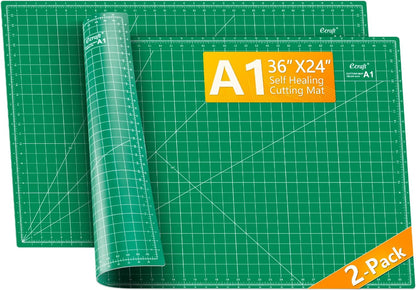 Ecraft Large Self Healing Cutting Mat: 24" x 36" Double Sided 5-Ply Hobby Mat, A1 Rotary Cutting Sewing Mat for Crafts, Fabric,Sewing,Quilting,Scrapbooking,Projects,Grey/Black