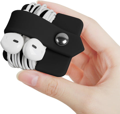 Headphone Case Cord Organizer Earbuds Holder Earphones Case Wrap Winder Headset Keeper Cord Manager Cable Organizer Black | Cord Organizer