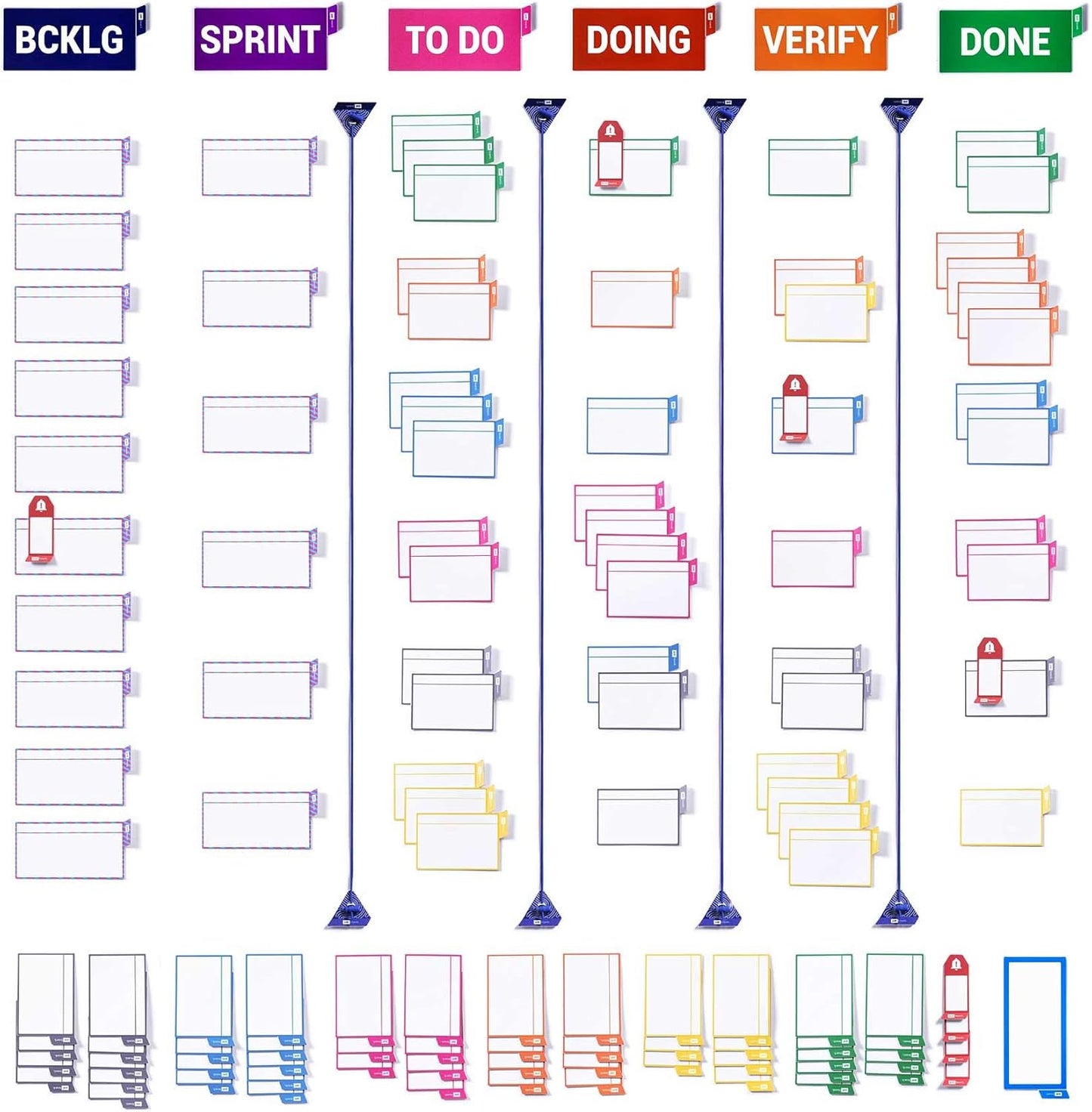 PATboard Kanban Board and Scrum Board – Full Toolset with 137 Scrum Cards for glassboard, Window – Nanocups Technology – Agile Board, Kanban Board kit – Project Management Tools