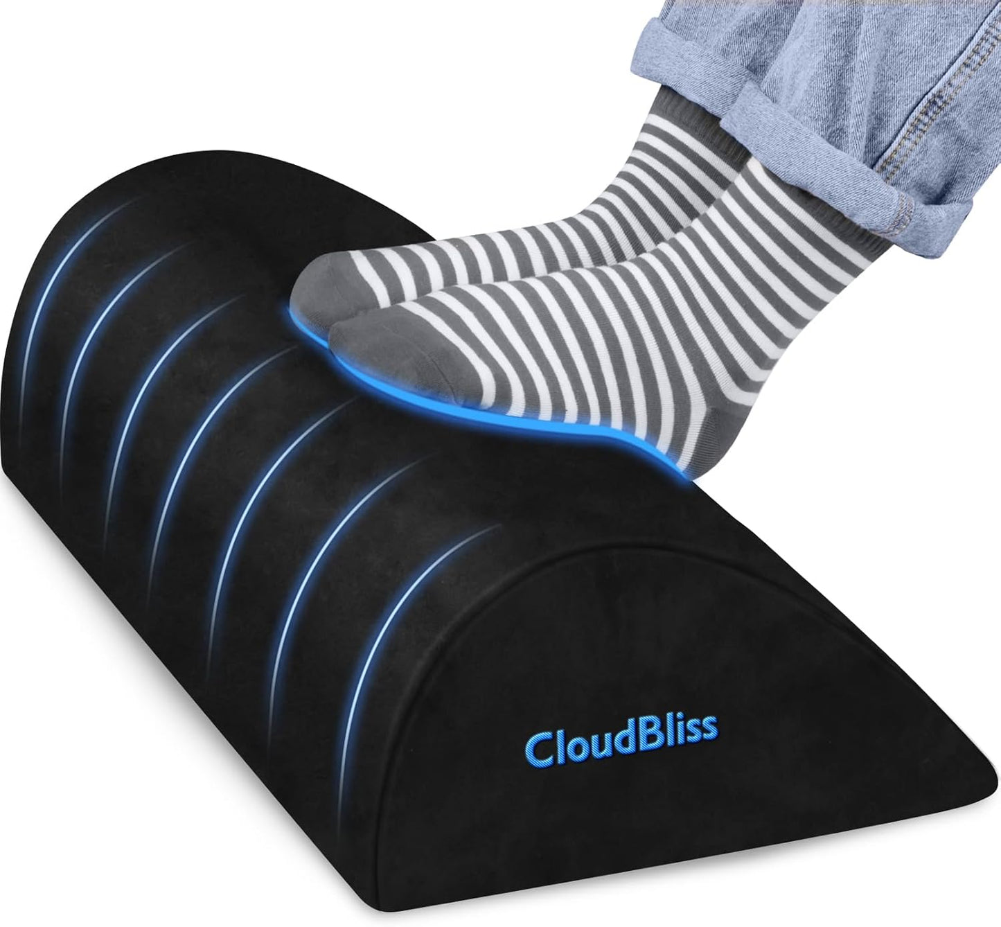 Foot Rest for Under Desk at Work,Office Desk Accessories with Soft Foam and Washable Removable Cover, Foot Stool for Office, Car, Home to Foot Support and Relax Ankles, Black